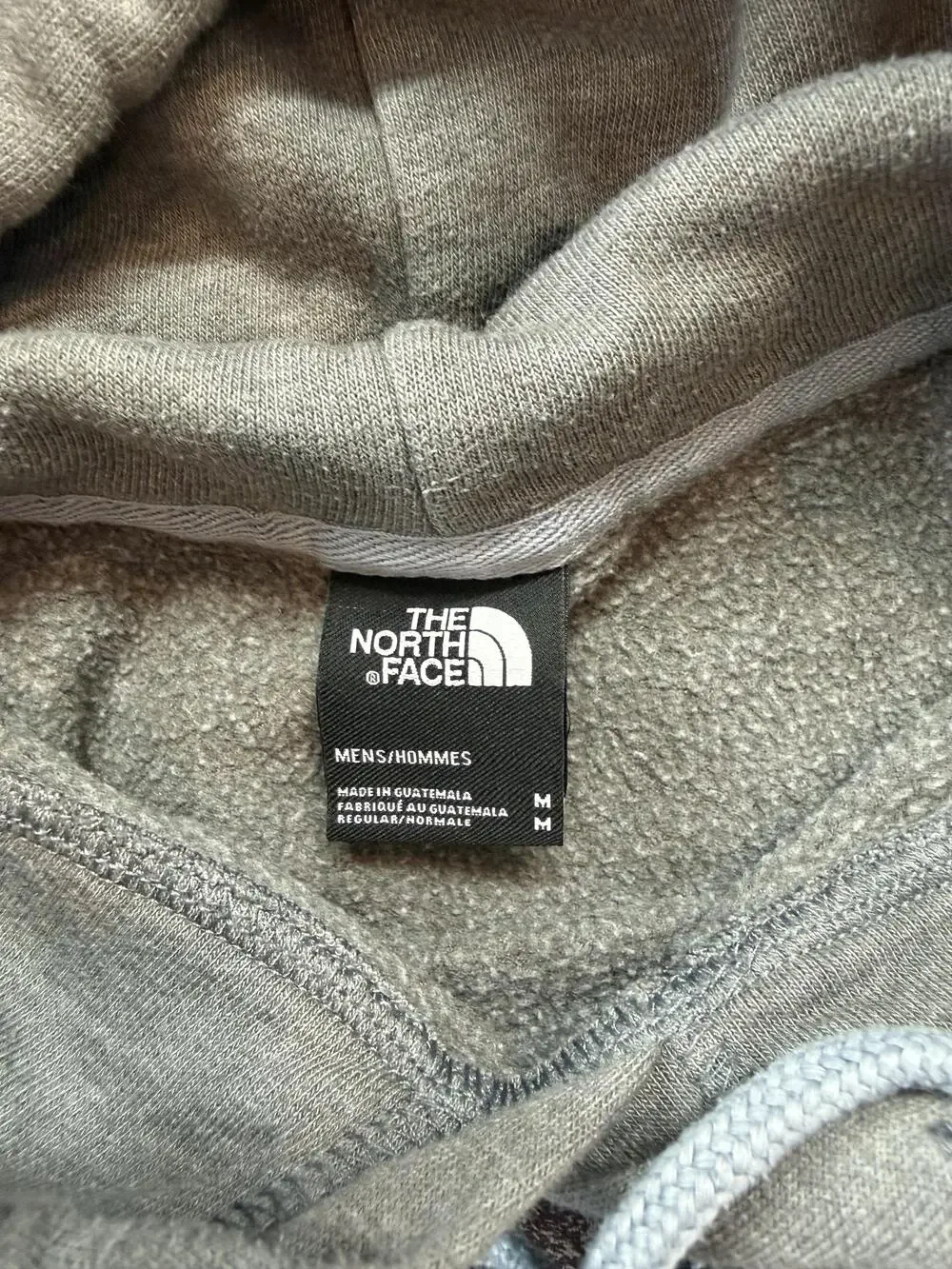 The North Face Hoodie Mens Medium Gray Bear Graphic Pullover Fleece Sweatshirt